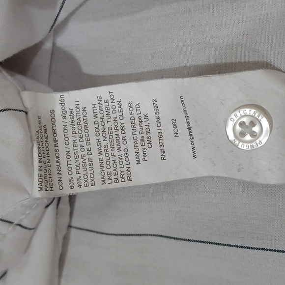 Penguin men's Lg white striped button down shirt - Picture 9 of 10